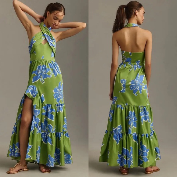 NWT Anthropologie Hutch Joslin Halter Floral Maxi Dress - Picture 4 of 11